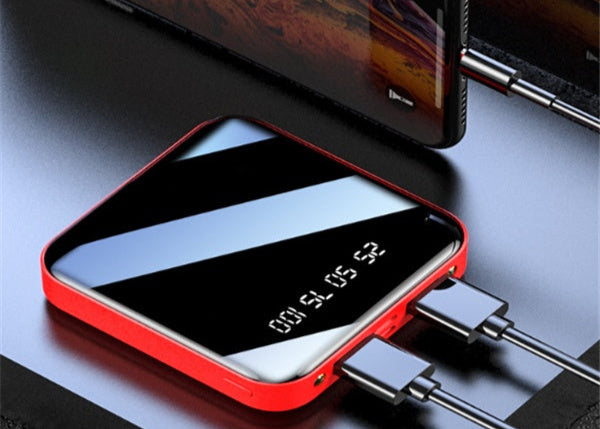 Mini Power Bank 20000 MAh Portable Mirror Digital Display Power Bank